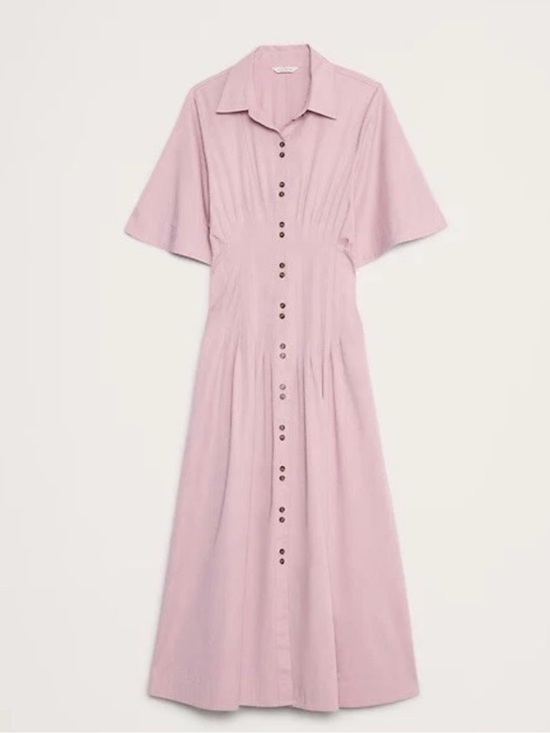 Banana Republic Dresses & Skirts - Banana Republic Pale Pink Button-Front Midi Dress BNWT SOLD OUT